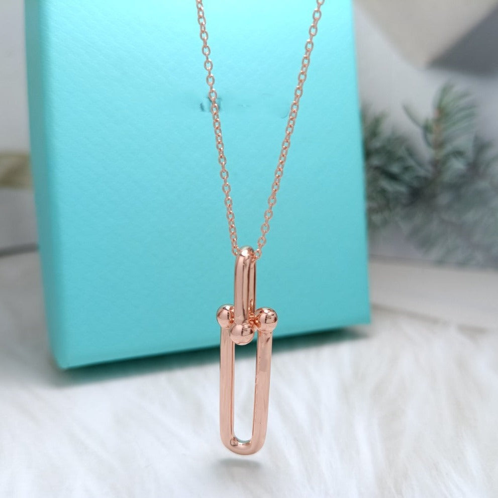 HARDWEAR DROP DOUBLE LINK PENDANT NECKLACE