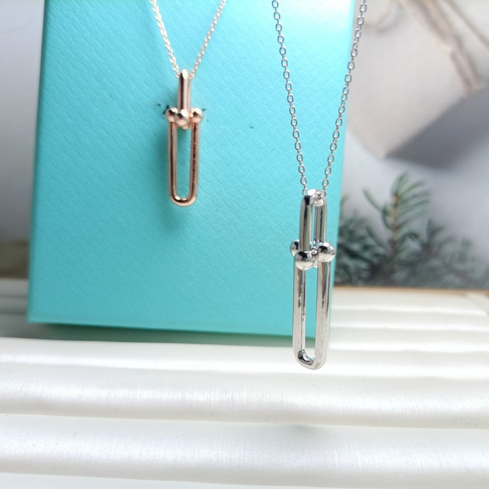 HARDWEAR DROP DOUBLE LINK PENDANT NECKLACE