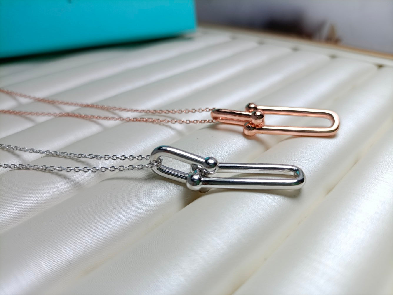 HARDWEAR DROP DOUBLE LINK PENDANT NECKLACE