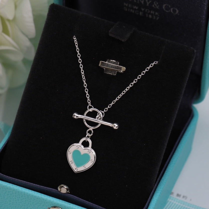 DOUBLE HEART BLUE NECKLACE