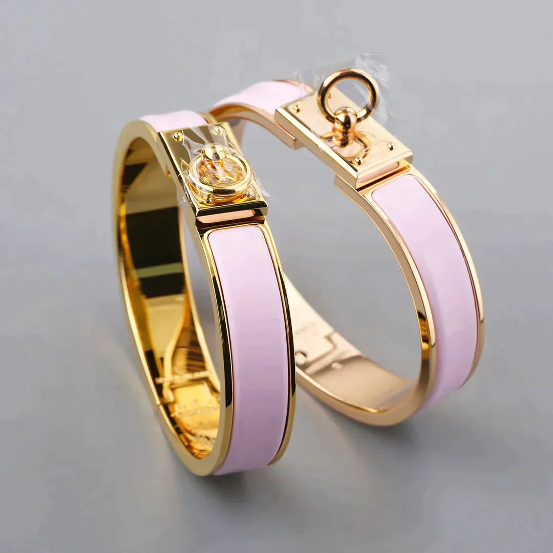 H RING LOCK BRACELET 12MM LIGHT PINK