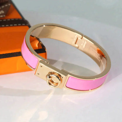 H RING LOCK BRACELET 12MM PINK