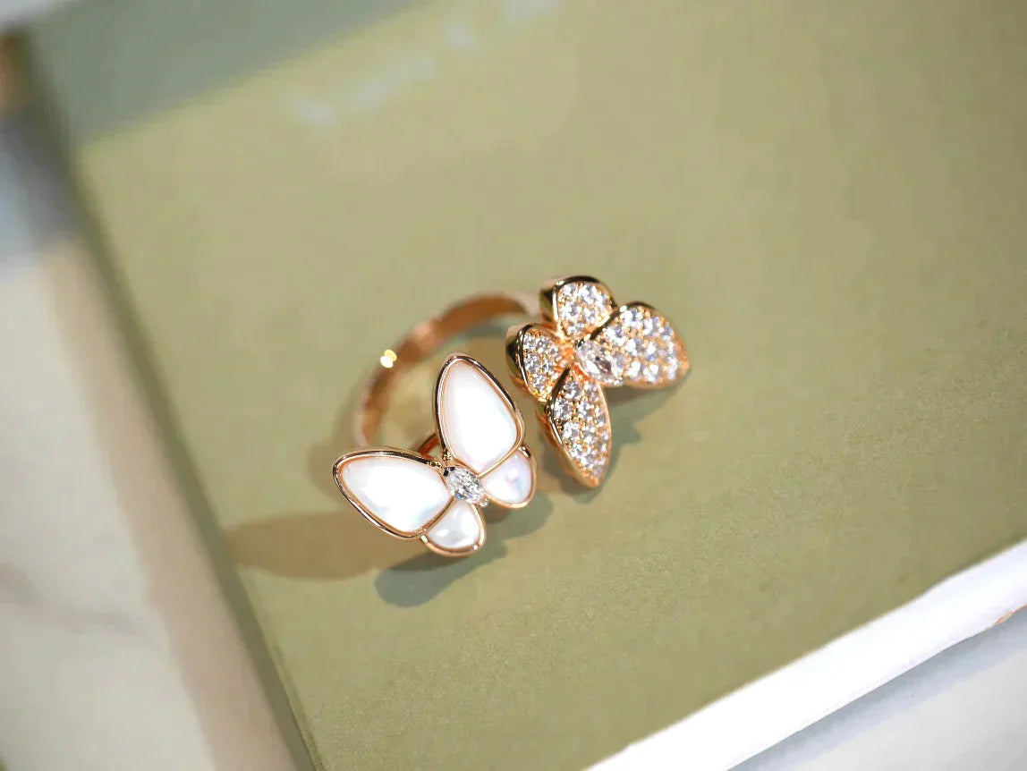 TWIN BUTTERFLY DIAMOND MOP RING