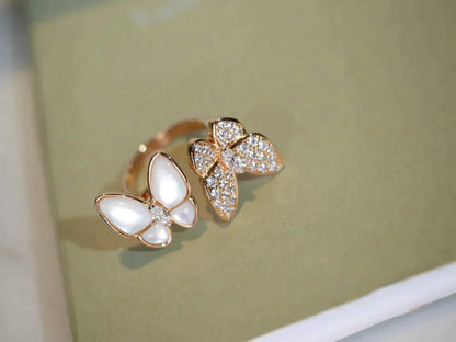 TWIN BUTTERFLY DIAMOND MOP RING