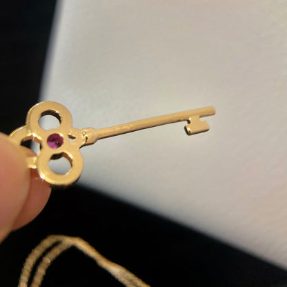 FLORET KEY PENDANT NECKLACE PINK DIAMOND