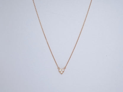 HEART 3 DIAMONDS PENDANT NECKLACE