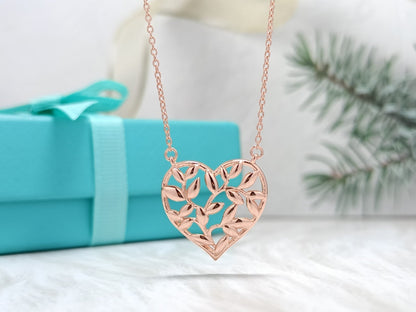 HEART LEAF PENDANT NECKLACE