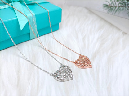 HEART LEAF PENDANT NECKLACE