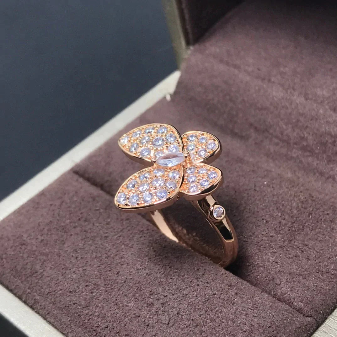 BUTTERFLY PINK GOLD DIAMOND RING