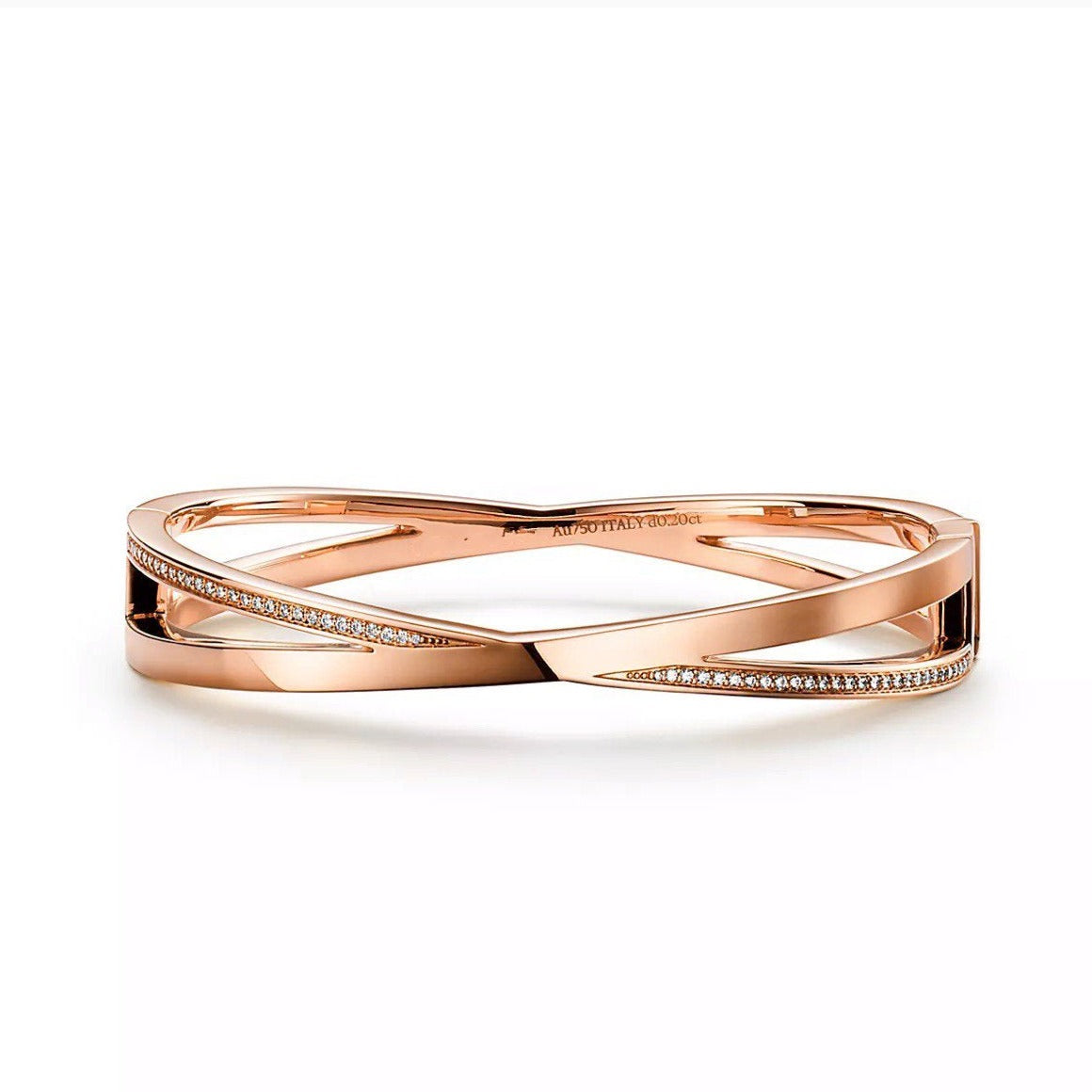 NARROW HINGED BANGLE WITH SMALL DIAMONDS