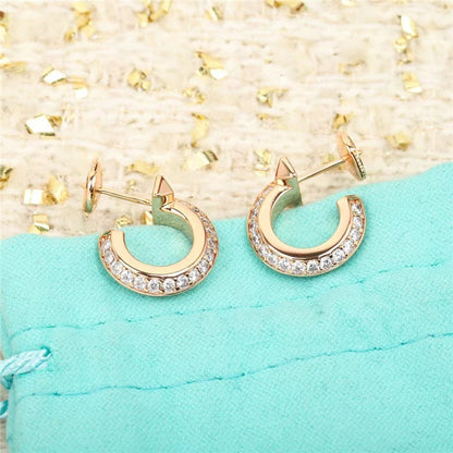 HOOP EARRINGS IN ROSE GOLD WITH DIAMONDS