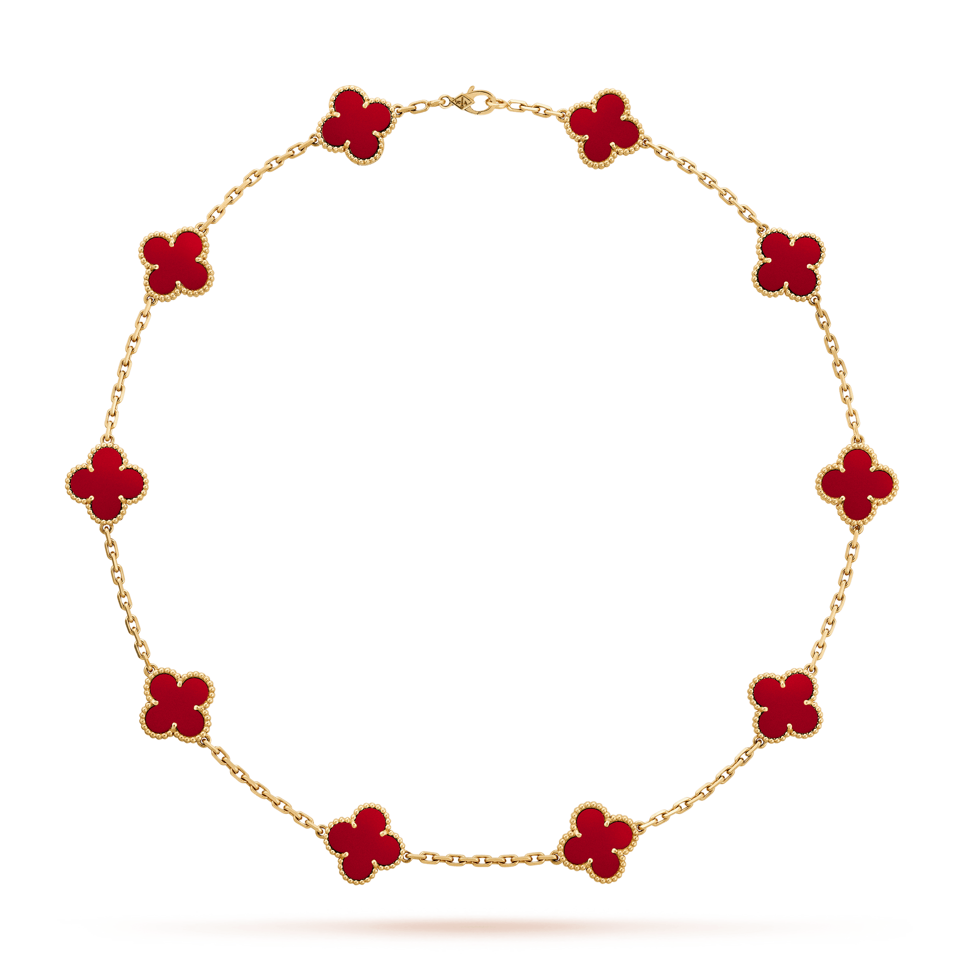 VINTAGE CARNELIAN NECKLACE 10 MOTIFS GOLD