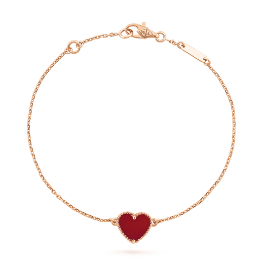 HEART CARNELIAN PINK GOLD BRACELET