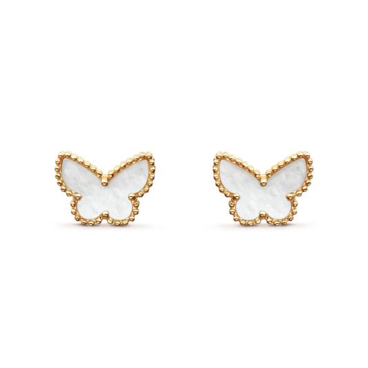 SWEET BUTTERFLY EARSTUDS GOLD MOP