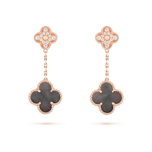 VINTAGE EARRINGS PINK GOLD DIAMOND