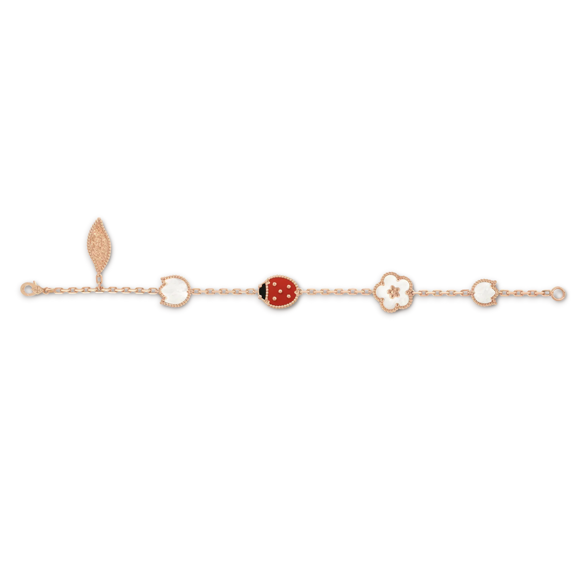 LUCKY SPRING PINK GOLD BRACELET 5 MOTIFS