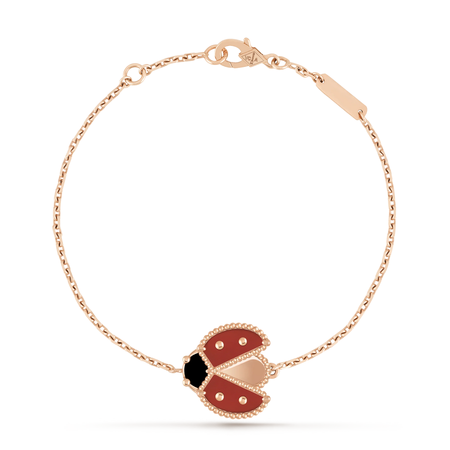 LUCKY SPRING OPEN WINGS BUG PINK GOLD BRACELET