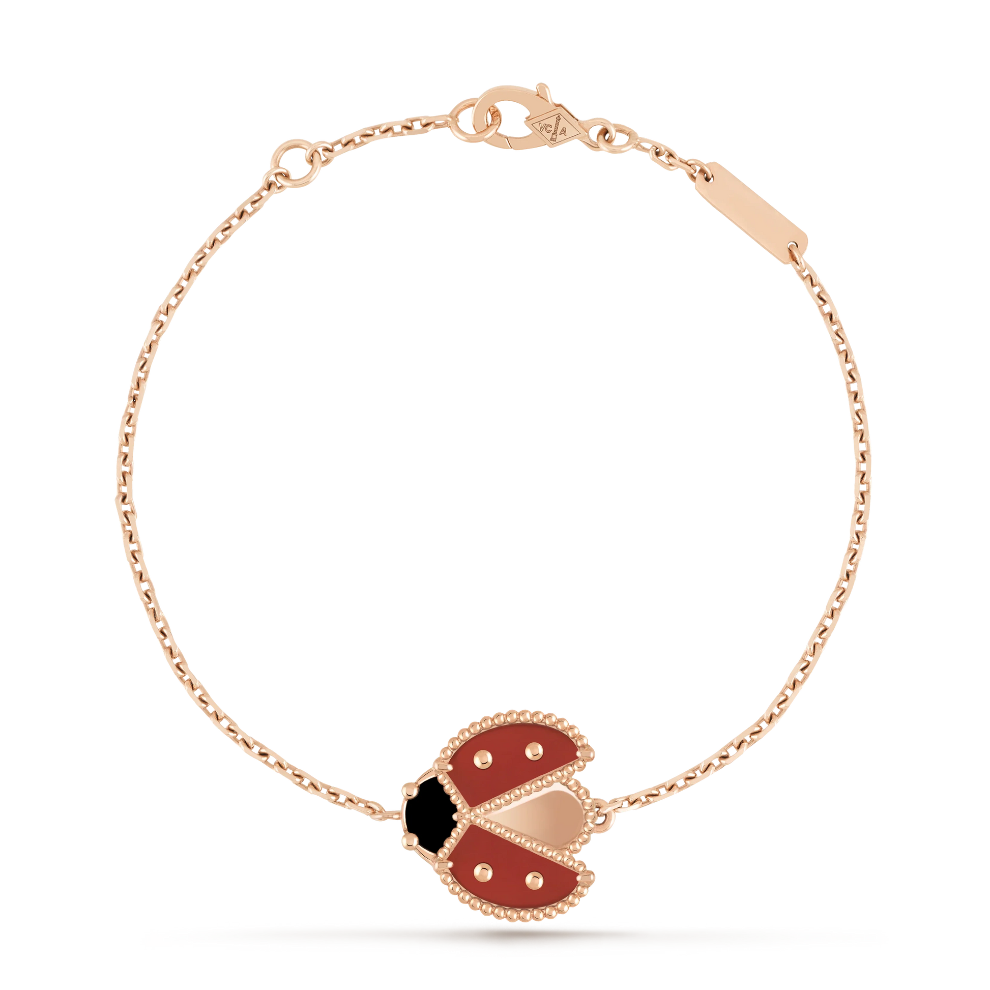 LUCKY SPRING OPEN WINGS BUG PINK GOLD BRACELET