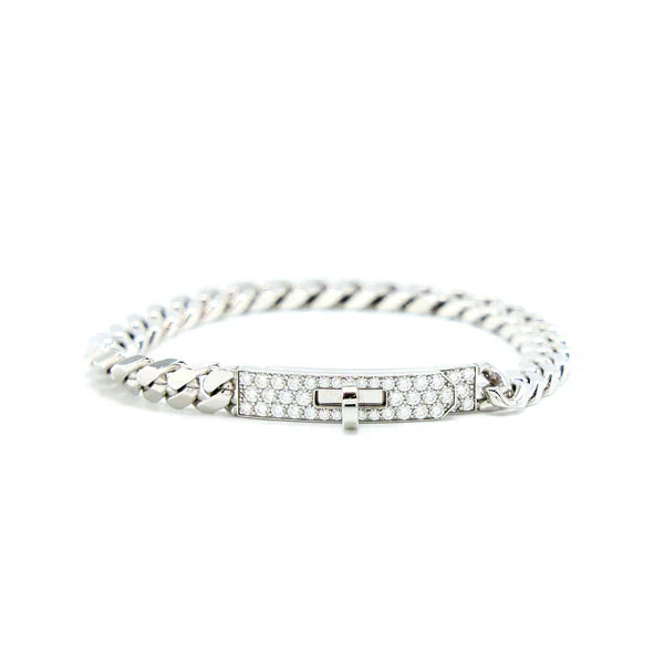 KELLY CHAIN SILVER DIAMOND BRACELET