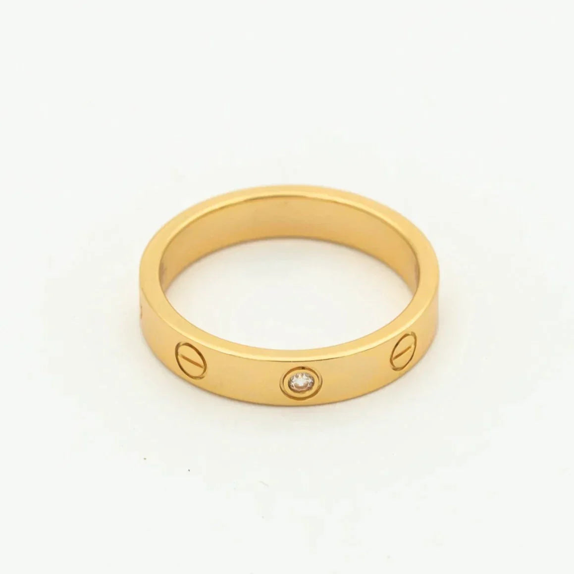 LOVE RING 4MM 1 DIAMOND PINK GOLD