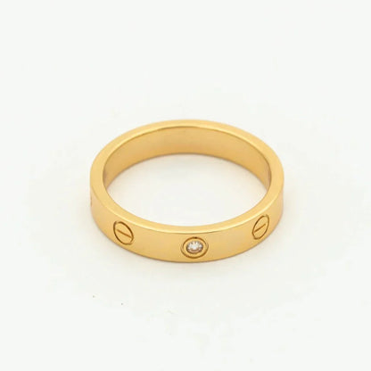 LOVE RING 4MM 1 DIAMOND PINK GOLD