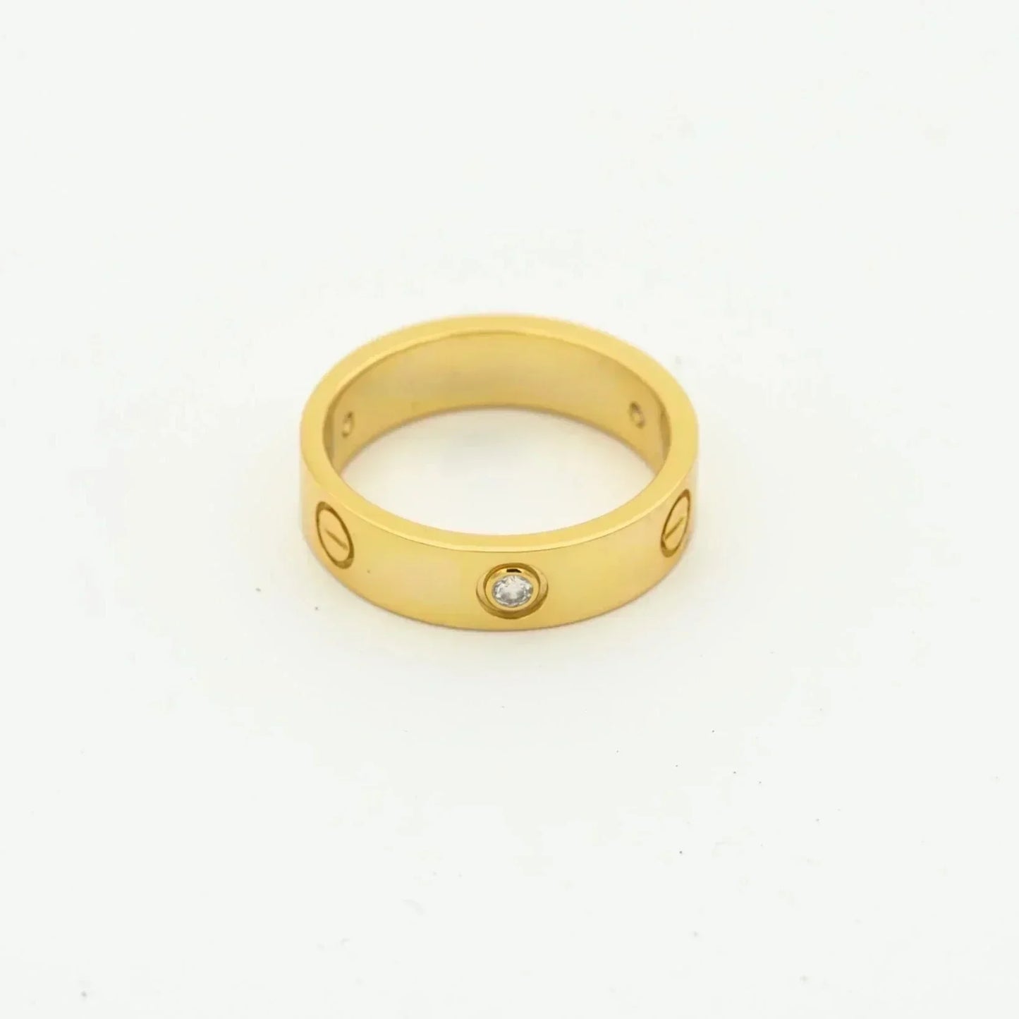 LOVE RING 4MM 1 DIAMOND GOLD