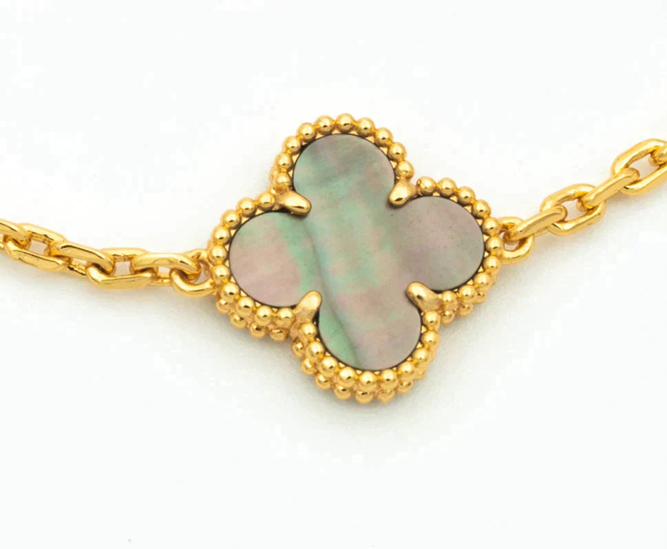 CLOVER BRACELET 5 MOTIFS MOP AND DIAMOND