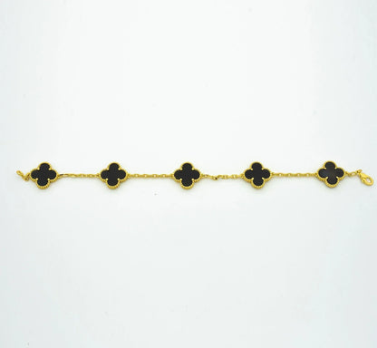 CLOVER BRACELET 5 MOTIFS ONYX