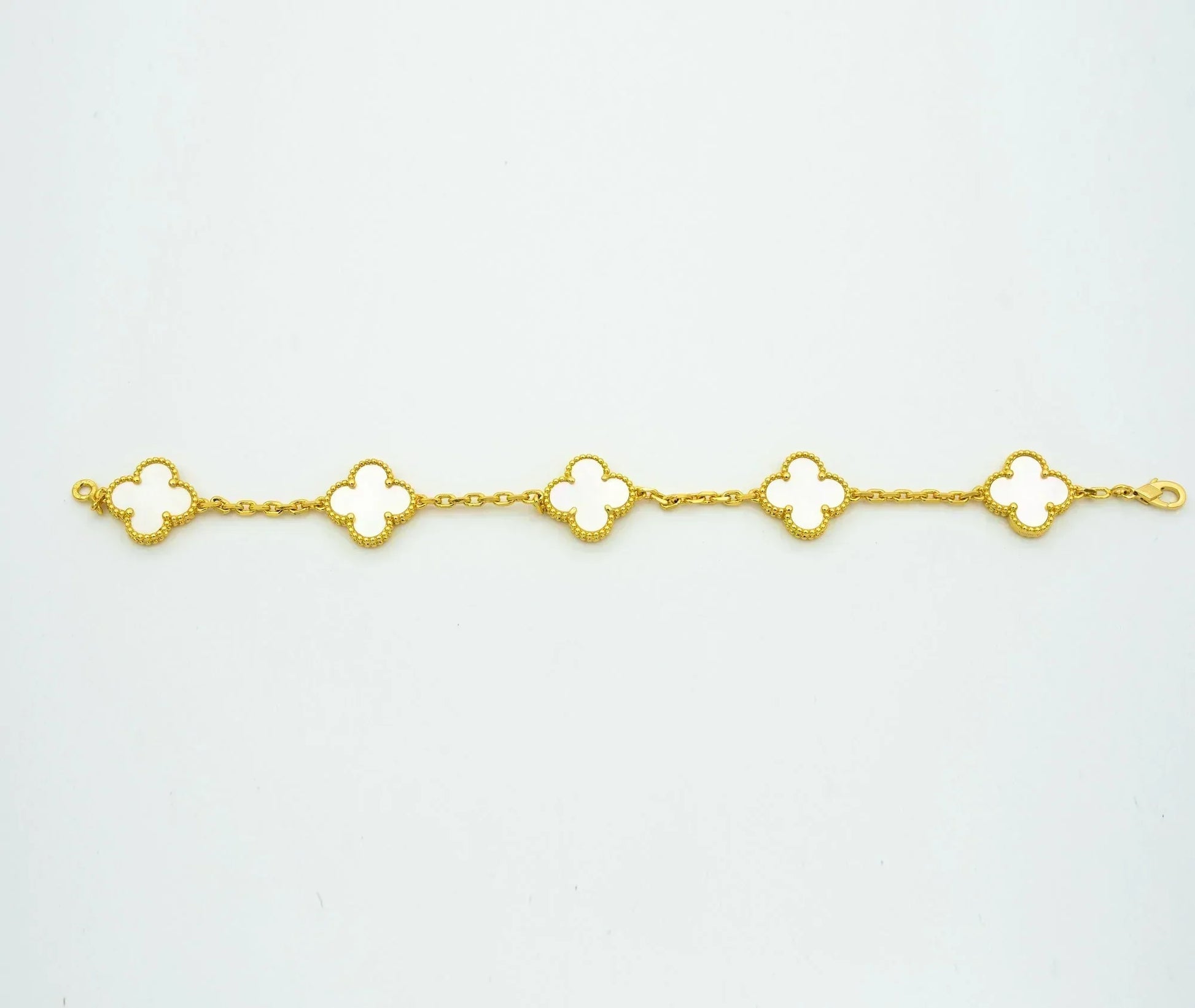 CLOVER BRACELET 5 MOTIFS WHITE MOP