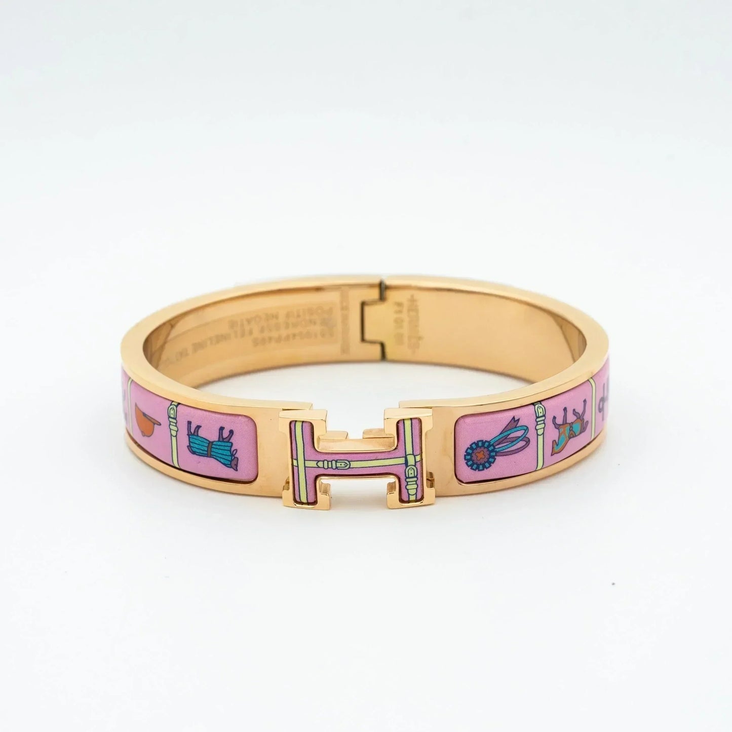 H PINK GOLD BRACELET PINK CERAMIC