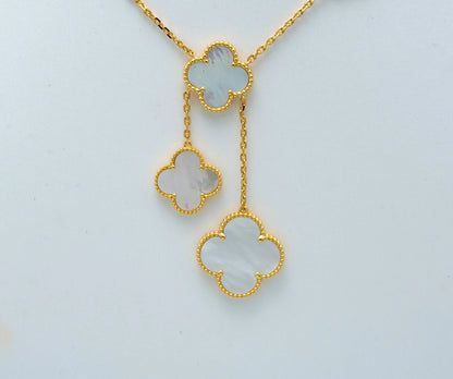 CLOVER PINK MOP NECKLACE 6 MOTIFS