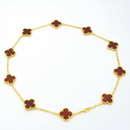 VINTAGE CARNELIAN NECKLACE 10 MOTIFS GOLD