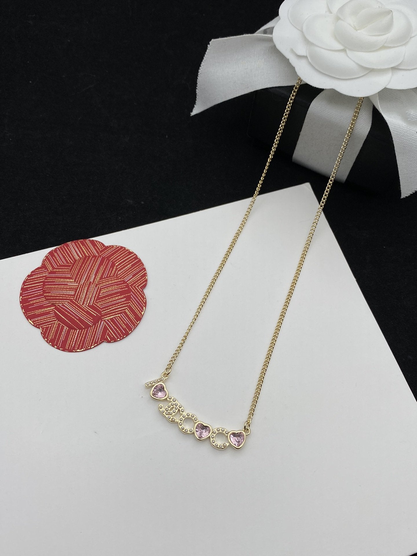 I LOVE COCO PINK NECKLACE GOLD DIAMOND