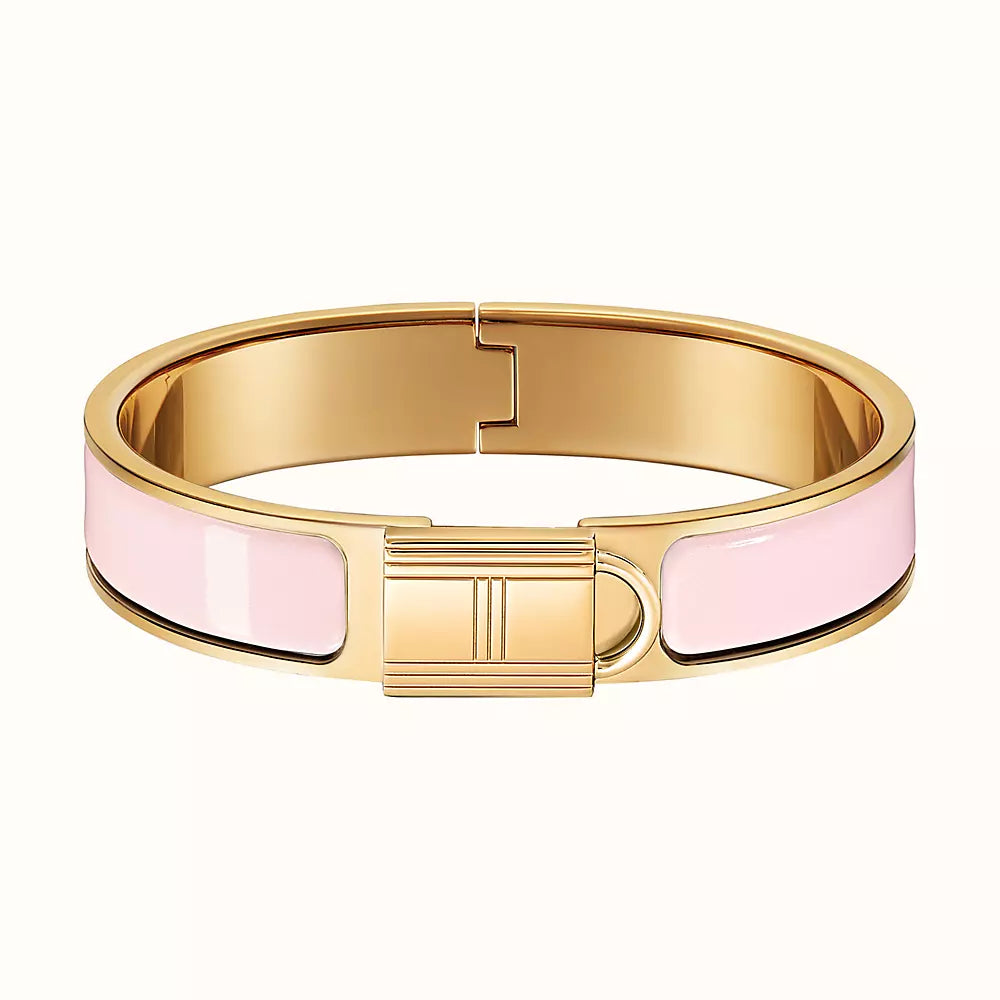 H LOCK PINK GOLD BRACELET 12MM