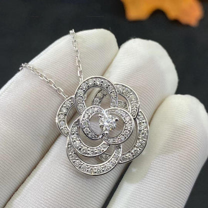 FIL DE CAMELIA NECKLACE SILVER DIAMOND