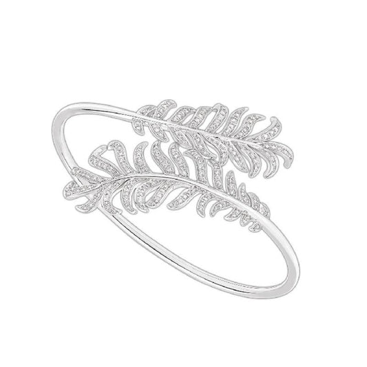 DOUBLE PLUME DE BRACELET SILVER DIAMOND