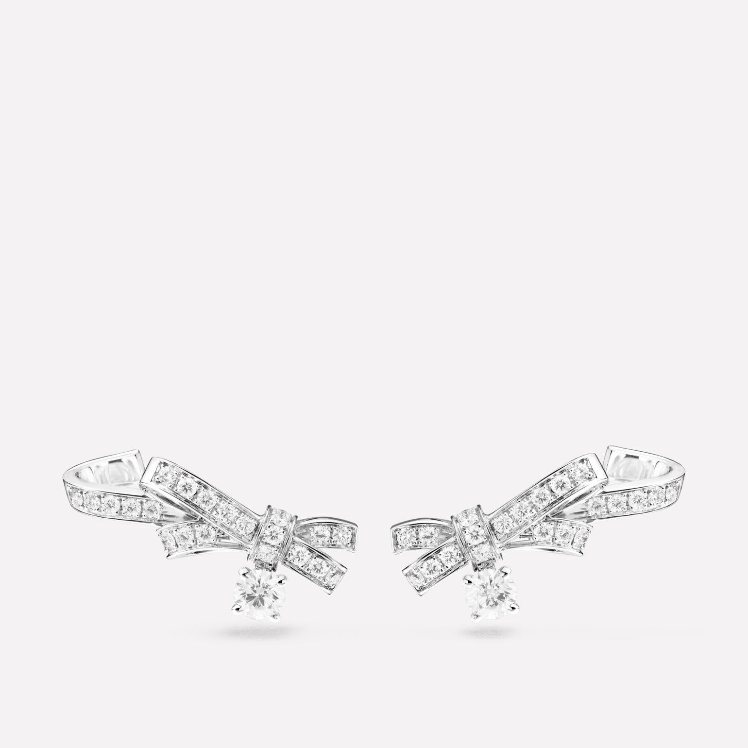 RUBAN SILVER DIAMOND EARRINGS