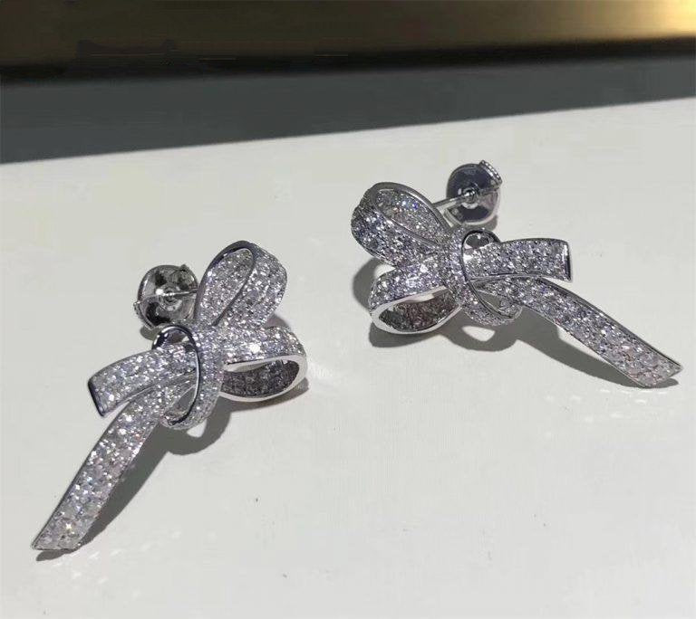 RUBAN EARRINGS SILVER DIAMOND