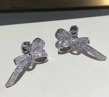 RUBAN EARRINGS SILVER DIAMOND