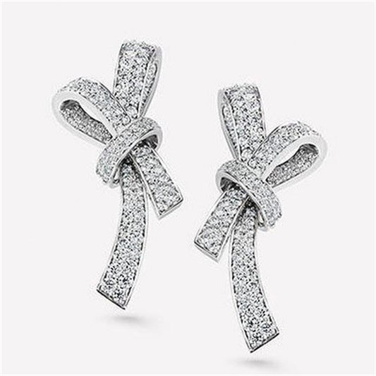 RUBAN EARRINGS SILVER DIAMOND