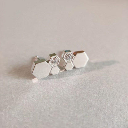 BEE LOVE SILVER DIAMOND EARRINGS