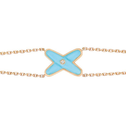 JEUX BRACELET TURQUOISE PINK GOLD 1 DIAMOND