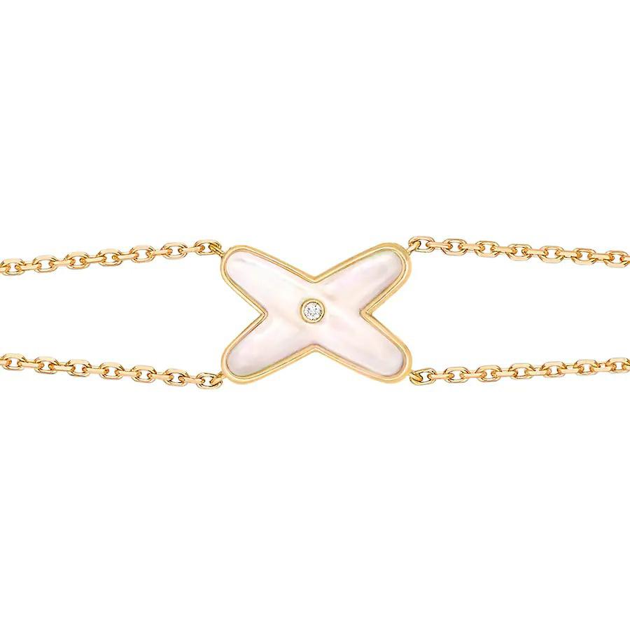 JEUX BRACELET WHITE MOP GOLD 1 DIAMOND