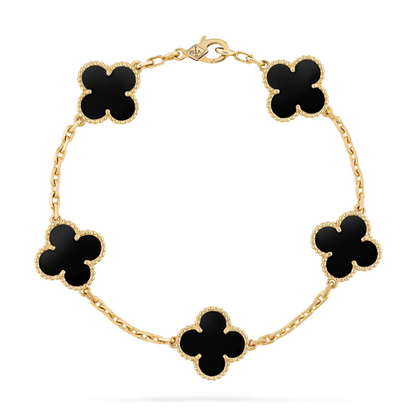 CLOVER BRACELET 5 MOTIFS ONYX