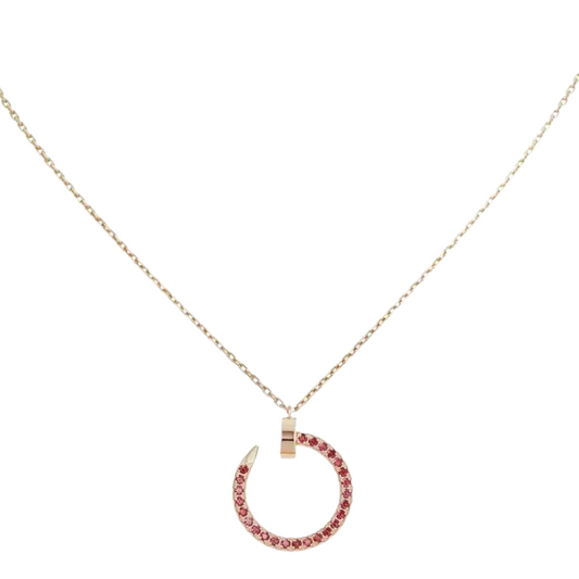 JUSTE NECKLACE GOLD RED DIAMONDS