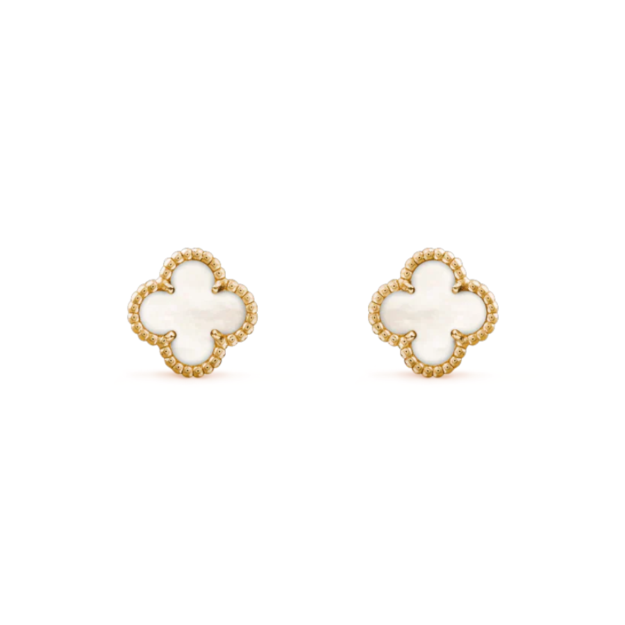 CLOVER MEDIUM GOLD MOP STUD EARRINGS