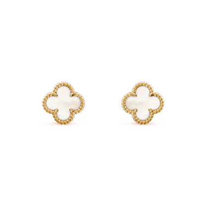 CLOVER MEDIUM GOLD MOP STUD EARRINGS