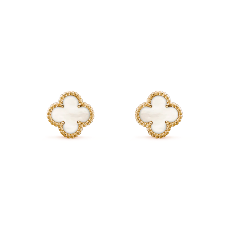 CLOVER MINI PINK GOLD MOP EARRINGS