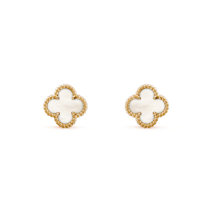 CLOVER MINI PINK GOLD MOP EARRINGS