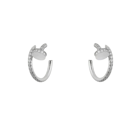 JUSTE EARRINGS 12.75MM SILVER DIAMOND